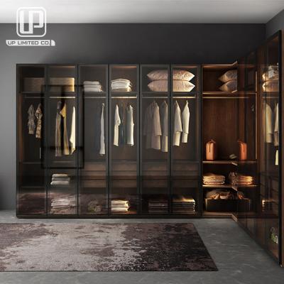 China Can Be Customized High-End Glaze Glass Advantage Villa Wardrobe Bedroom Furniture Wall Mounted Wardrobe Cabinet for sale