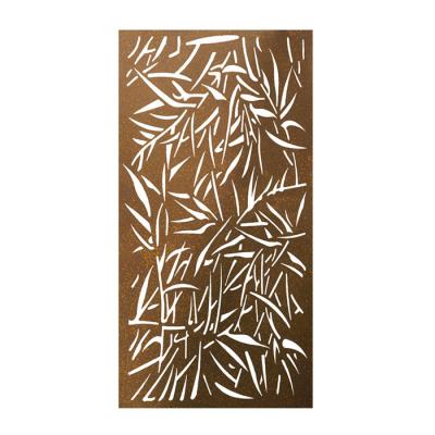 China Modern indoor room divider corten steel screen laser cut Corten steel screens garden decorative metal screen for sale