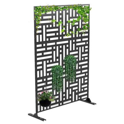 China Easily Assembled Decorative Outdoor Garden Privacy Laser Cut Art Metal Screens Panels Corten Steel Garden Screen for sale