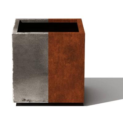 China Minimalist Corten Steel Planter Flower Pot Metal Flower Stand Metal Planter Flower Pot Box for sale