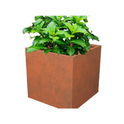 China Custom Corten Steel Flower Box Minimalist Planter Garden Decoration Corten Steel Flower Box New Design for sale