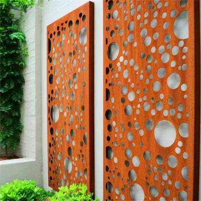 China Home Indoor Outdoor Metal Panel Laser Cut Decorative Art Deco Garden Rust Screen for sale