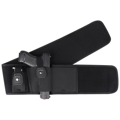 China T-HH-A012 Comfortable Adjustable Tactical Elastic Belly Band Waist Pistol Gun Holster with Magazine Pouches for sale