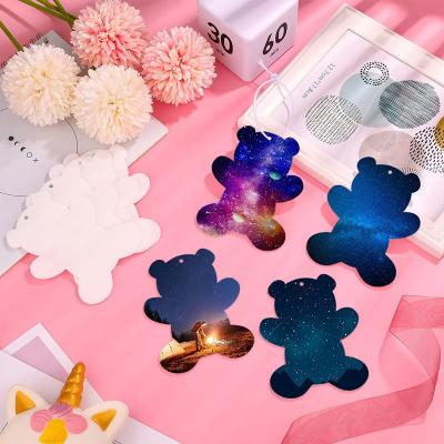 China Geometric 64 Pieces White Bears Air Freshener Sublimation Shapes DIY Air Freshener Sheets Car and Home Scented Air Freshener for sale