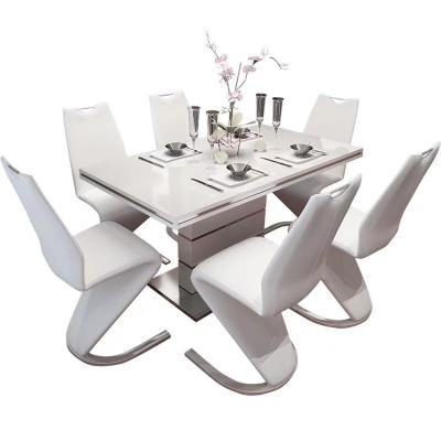 China Modern Light Luxury New Style Restaurant Wooden Dining Tables And Chairs Set For Dining Room Modern Square Dining Table With Chairs for sale