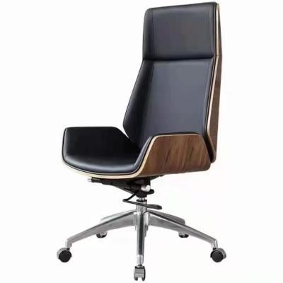 China Conference Home Office Large (Height) Bentwood Adjustable Luxury Plywood Seat Leather Wood Executive Chairs for sale