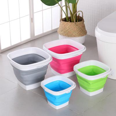 China Sustainable Folding Bucket with Handle Portable Folding Mop Bucket for Indoor and Outdoor Car and Home Washing for sale