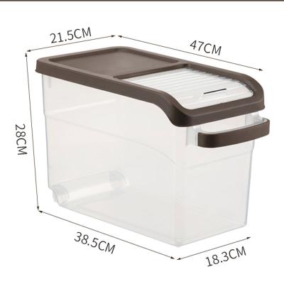 China Folding Grain Organizer Pet Food Dispenser 10KG Rice Storage Box Kitchen Flour Rice Container Moisture Proof Airtight Container Cereals Bucket for sale