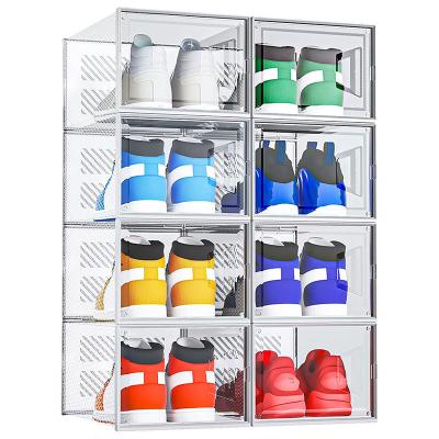 China Hot Sale Viable Stackable Transparent Organizer Antioxidant Shoe Box Shoe Box Storage Containers Shoe Storage Containers for sale