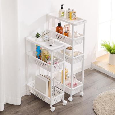 China 3 Tier Slim Mobile Shelving Unit Organizer Trolley Storage Cart Tower Lathe Stored Service Rack for Home for sale