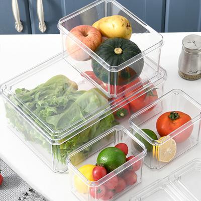 China Fresh-keeping Drawer Type Freshness Plastic Storage Bins Container With Lid Kitchen Food Container Fridge Organizer for sale