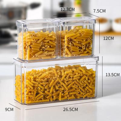 China Stackable Clear Plastic Food Storage Containers Pantry Fridge Drawer Freshness Keeping Refrigerator Fridge Organizer Storage Bins for sale