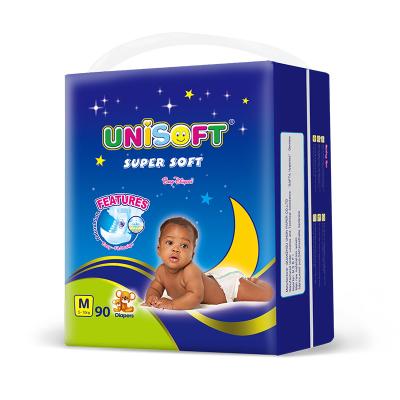 China uNISOFT Wholesale High Quality Breathable Surface Grade B Disposable Sleepy Baby Diaper Manufacturers Te koop