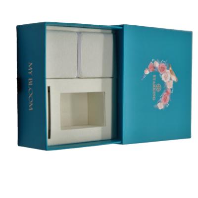 China Recyclable Custom Skincare Cosmetic Box With Drawer Box With Handle Drawer Paper Box for sale