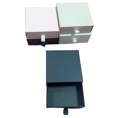 China Recyclable Custom Printing Luxury Hard Rigid Cardboard Slip Box With Ribbon Rope Gift Sleeve Drawer Gift Box Packaging for sale