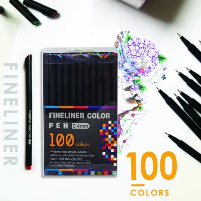 China Drawing Fineliner pens, 100 packs, pen fine point, journaling pens, colored pens, journal pens, journaling supplies, school supplies for sale