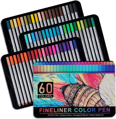 China Drawing 60 Colors Pen Set 0.4mm Fineliner Fine Point Markers Fine Tip Drawing Pens For Bullet Journaling Writing Note Taking for sale