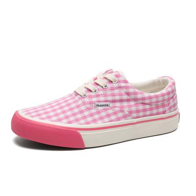 China Customize New Style Low-Top Triple Vulcanized Women'S Spring And Summer Student Canvas Shoes In Pink Size 35-40 for sale