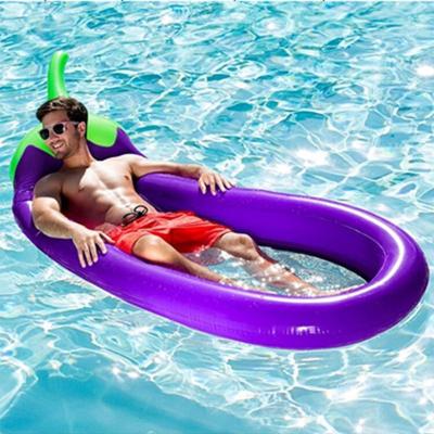 China Factory direct sales women, eggplant floating row, large swimming ring, platform chair with net, water supplies, PVC thick bed for sale