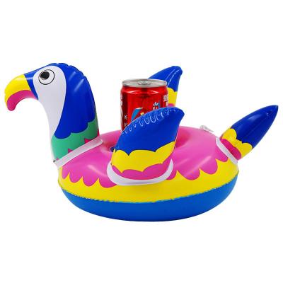 China Factory direct supply of PVC, INS, parrot cup holder, inflatable water coasters, floating drinks for sale