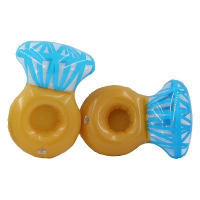 China Factory direct supply of PVC, INS, Diamond Ring Cup holder, inflatable water coasters, floating drinks for sale