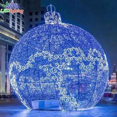 China Commercial Use Giant Christmas Bauble Ornaments 3D LED Pattern DMX RGB Ball Pattern Lights For Outdoor Decorations for sale