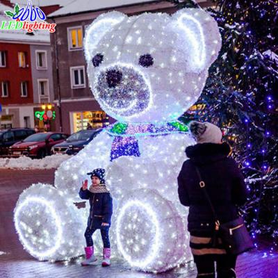 China Outdoor Led Static Or 3D Glitter Animal Teddy Bear Pattern Light Decoration for sale