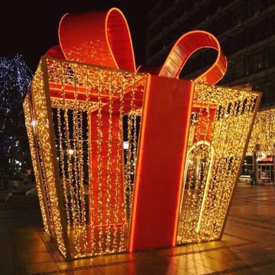 China Commercial Use Xmas motif light led 3d motif christmas present gift box light for sale