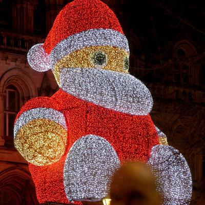 China Static or Flicker Santa Christmas Decoration Light String Santa Claus Pattern for sale