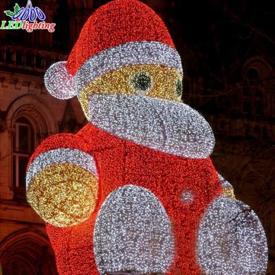 China Static or twinkle Santa Claus led stree Christmas light sculptures led 3D deer pattern light for shopping mall decoration for sale