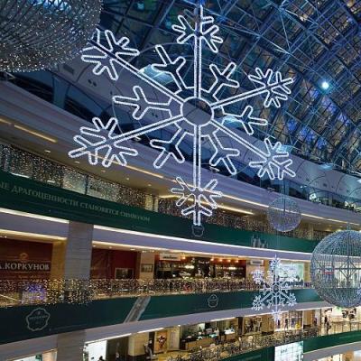 China Hanging Static or Twinkle LED Snowflake Street Through Arch Pattern Lights for Outdoor Christmas Decorations for sale