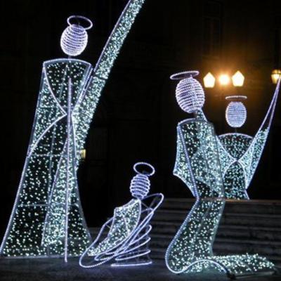 China Static or Flicker Led Display3d Street Angel Pattern Sculpture Light Christmas Lighting for sale