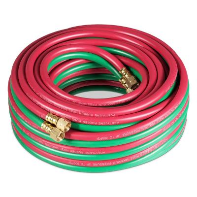 China 50feet industrial. Oxygen Acetylene Hose 1/4 Inch B Fittings Pipe Cutting Torch Twin Welding Hoses for sale