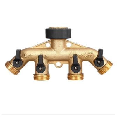 China Garden Tools 4 Way Brass Hose Splitter, 3/4