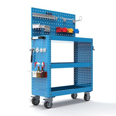 China Heavy Duty/Corrosion Protection/Easily Assembled Engineering Workshop Car Repair Garage Metal Tool Car Cabinet Trolley Cart with Handle and Wheels for sale