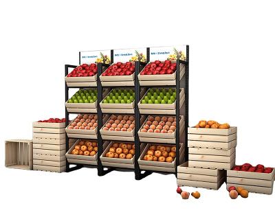 China 20214 Tiers Single Sided Shelf Bracket Wooden Display Rack Used For Supermarket Wooden Shelf Rack for sale