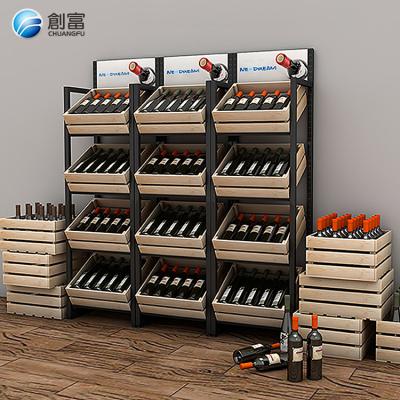 China Single Sided Factory Price Supermarket Space Saving Shopping Market Wooden Vegetable And Fruit Rack Display Stands for sale