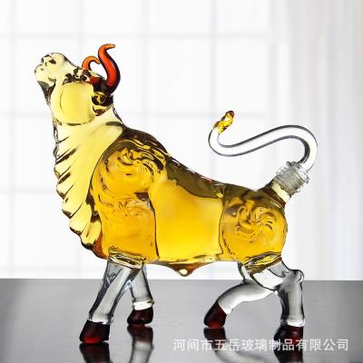 China Factory Price Recyclable Eco - Friendly Custom Luxury Gift Packaging Box Animal Shaped Transparent Glass Wine Bottle for sale