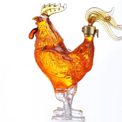 China Factory Wholesale Price Manufacturer Custom Liquor Rooster Glass Eco-friendly Recyclable Sparkling Wine Glass Bottle For Sale for sale