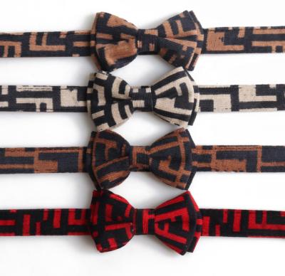 China Brand Print Design Classic Stocked Dog Bow Collar for sale