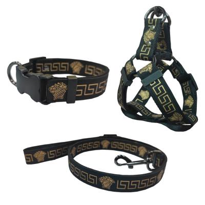 China Pet Shop DETACHED Wholesale Luxury Design Designer Brand Dog Harness Cute Collar Leash Set for sale