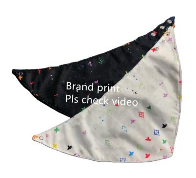 China DETACHED Custom Pet Accessories Wholesale Printing Classic Luxury L and U Design Pet Scarf Brand Dog Bandana for sale