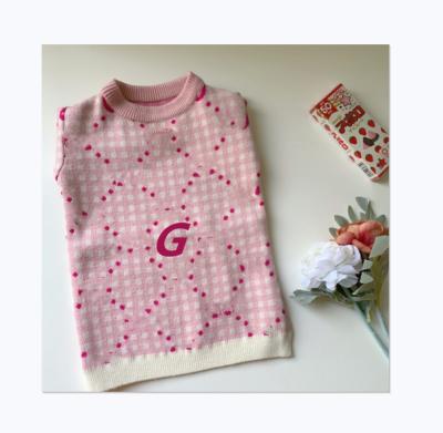 China Wholesale High-end Viable Luxury Pink Cute Design Clothing Pet Girl Dog Sweater for sale