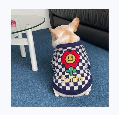 China Fashionable Cute Viable Brand Design Smiley Sweater For Pet Warm Good Quality Winter Dog Clothes for sale