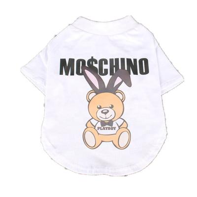 China Flowery Cute Pet Logo Pet Dog T-shirt Fashion Trend Brand Rabbit Stocked Short Sleeve for sale