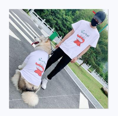 China Sustainable Hot Selling Pet Parent-child Apparel Fashion Trend Designer Cute Cartoon Owner Central Institute of Statistics Korea Amazon and Big Dog T-shirt for sale