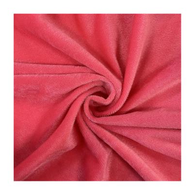 China Hot Selling Tear-Resistant Plain Dyed Super Soft Velvet Polyester / Spandex Stretch Upholstery Fabric for sale