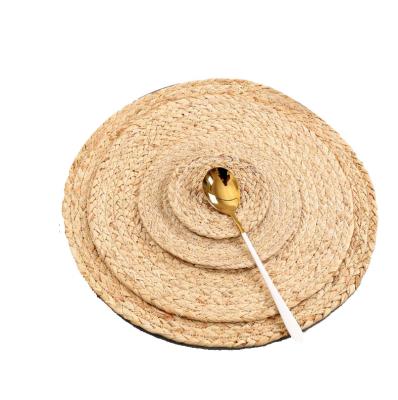 China Sustainable Natural Round Woven Place Mats /Rattan Wood Placemats No-Slip Heat Resistant Mats For Table,Coasters for sale