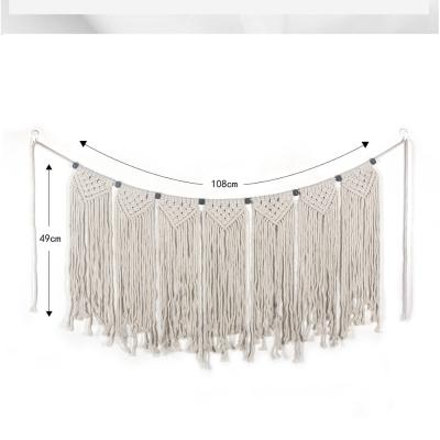 China Transitional Wholesale Woven Wall Hanging Curtain Fringe Crochet Tapestry Garland Bohemian Wall Decor Woven for sale