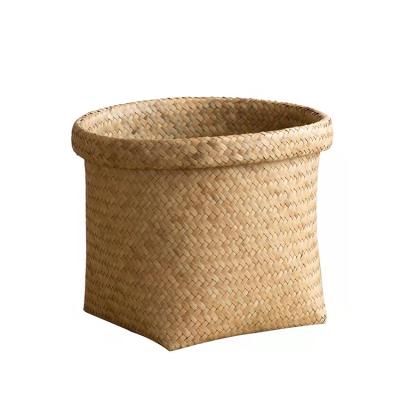 China Wholesale Sustainable Natural Fiber Vegetable Plankton Woven Storage Baskets Usable For Kitchen Storage Baskets for sale